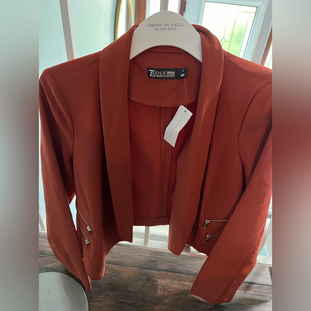 NWT burnt orange SIZE small blazer
